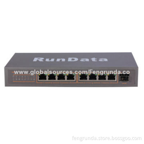 9-port 10/100Mbps PoE Switch, the Ninth Port is Gigabit Fiber Optical Port
